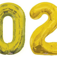 Graduation Jumbo Gold Number 2026 Balloons with Helium and Weight