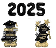Graduation Black Numbers 2025 Airloonz Books Star Balloons