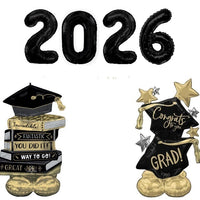 Graduation Black Numbers 2026 Airloonz Books Star Balloons