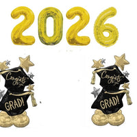 Graduation Gold Numbers 2026 Congrats Star Clusters Airloonz Balloons