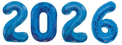Graduation Jumbo Blue Numbers 2026 Balloons with Helium and Weight
