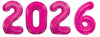 Graduation Jumbo Hot Pink Numbers 2026 Balloons with Helium and Weight