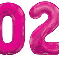 Graduation Jumbo Hot Pink Numbers 2026 Balloons with Helium and Weight