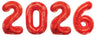 New Year Jumbo Red Numbers 2026 Helium Balloons with Helium Weights