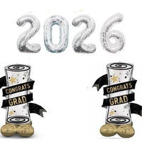Graduation Silver Numbers 2026 Diploma Airloonz Balloons