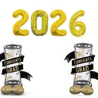 Graduation Gold Numbers Balloon 2026 Diploma Airloonz Balloons