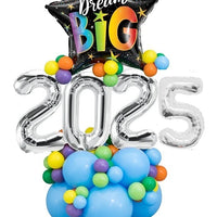 Graduation Dream Big Silver Numbers 2025 Balloons Centerpiece