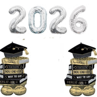 Graduation Silver Numbers 2026 Congrats Grad Books Airloonz Balloons