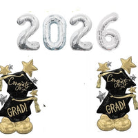 Graduation Silver Numers 2026 Congrats Grad Star Airloonz Balloons