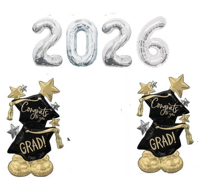 Graduation Silver Numers 2026 Congrats Grad Star Airloonz Balloons
