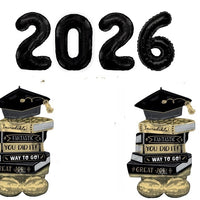 Graduation Black Numbers 2026 Congrats Grad Books Airloonz Balloons