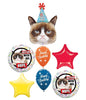 Grumpy Cat Better With Age Birthday Balloon Bouquet with Helium Weight