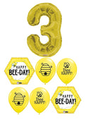Happy Bee Day Birthday Gold Number Pick An Age Balloons Bouquet