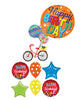 Bicycle Happy Birthday Balloons Bouquet with Helium and Weight