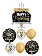 Happy Birthday Cake Surprise Confetti Balloon Bouquet Helium Weight