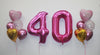 Birthday Pick An Age Pink Numbers Hearts Balloons Bouquets of 5