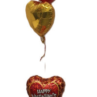 Valentines Day Hearts Balloon Bouquet Stand Up with Helium