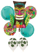 Hawaiian Luau Vintage Tiki Balloon Bouquet with Helium Weight