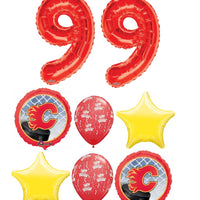 Hockey Calgary Flames Birthday Pick An Age Red Numbers Balloon Bouquet