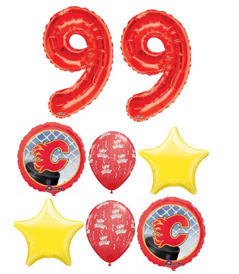 Hockey Calgary Flames Birthday Pick An Age Red Numbers Balloon Bouquet