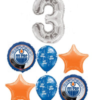 Hockey Edmonton Oilers Birthday Pick Age Silver Number Balloon Boqueut