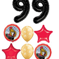 Hockey Ottawa Senators Birthday Pick Age Black Numbers Balloon Bouquet