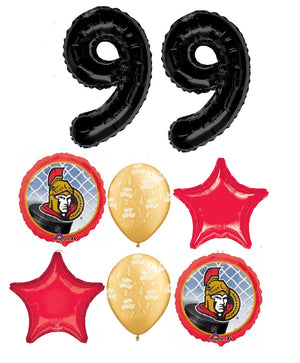 Hockey Ottawa Senators Birthday Pick Age Black Numbers Balloon Bouquet