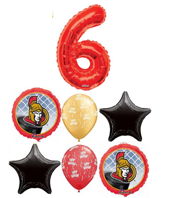 Hockey Ottawa Senators Birthday Pick An Age Red Number Balloon Bouquet