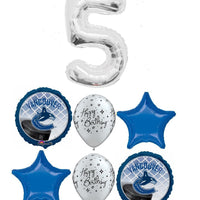 Hockey Canucks Birthday Pick An Age Silver Number Balloon Bouquet