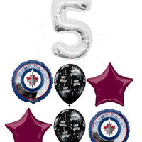 Hockey Winniepeg Jets Birthday Pick Age Silver Number Balloon Bouquet