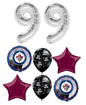 Hockey Winnipeg Jets Birthday Pick An Age Silver Numbers Balloon Bouquet