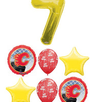 Hockey Calgary Flames Birthday Pick An Age Gold Number Balloon Bouquet