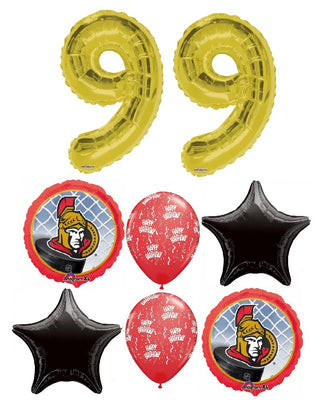 Hockey Pttawa Senators Birthday Pick An Age Gold Numbers Balloon Bouquet