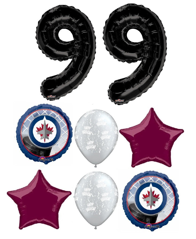 Hockey Winnipeg Jets Birthday Pick Age Black Numbers Balloon Bouquet
