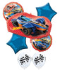 Hot Wheels Race Car Birthday Balloon Bouquet with Helium and Weight