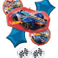 Hot Wheels Race Car Birthday Balloon Bouquet with Helium and Weight