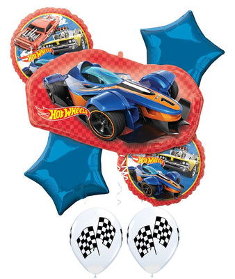 Hot Wheels Birthday Balloon Bouquet with Helium and Weight