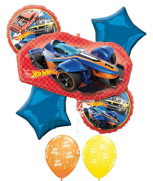 Hot Wheels Happy Birthday Balloon Bouquet with Helium and Weight