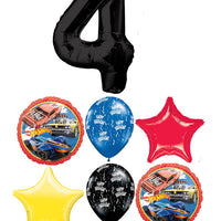 Hot Wheels Birthday Pick an Age Black Number Balloon Bouquet
