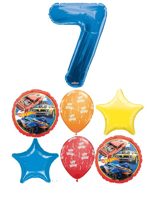 Hot Wheels Birthday Pick An Age Blue Number Balloon Bouquet