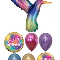 Hummingbird Birthday Balloons Bouquet with Helium and Weight