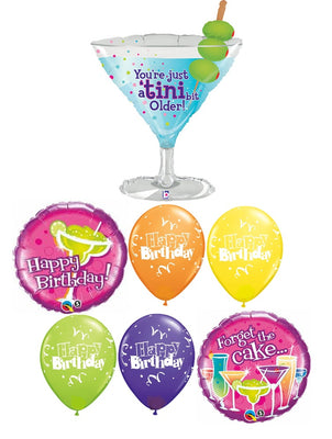 Humour Funny Martini Cocktails Birthday Balloon Bouquet Helium Weight
