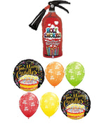 Humour Fire Extinguisher Birthday Balloon Bouquet with Helium Weight