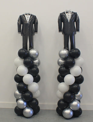 James Bond Theme Party Tuxedo Birthday Balloon Columns