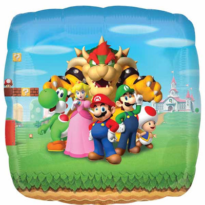 Super Mario Brothers Birthday Balloon with Helium and Weight
