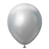 11 inch Kalisan Mirror Silver Latex Balloons with Helium and Hi-Float