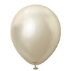 11 inch Kalisan Mirror White Gold Latex Balloons with Helium and Hi-Float