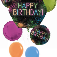 Painball Splash Let Glow Crazy Birthday Balloon Bouquet Helium Weight