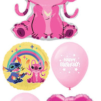Lilo and Stitch Birthday Balloons Bouquet of 5 with Helium and Weight