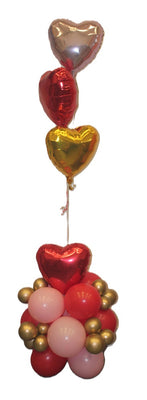 Valentiens Day Hearts Love Balloon Bouquet Stand Up with Helium Weight